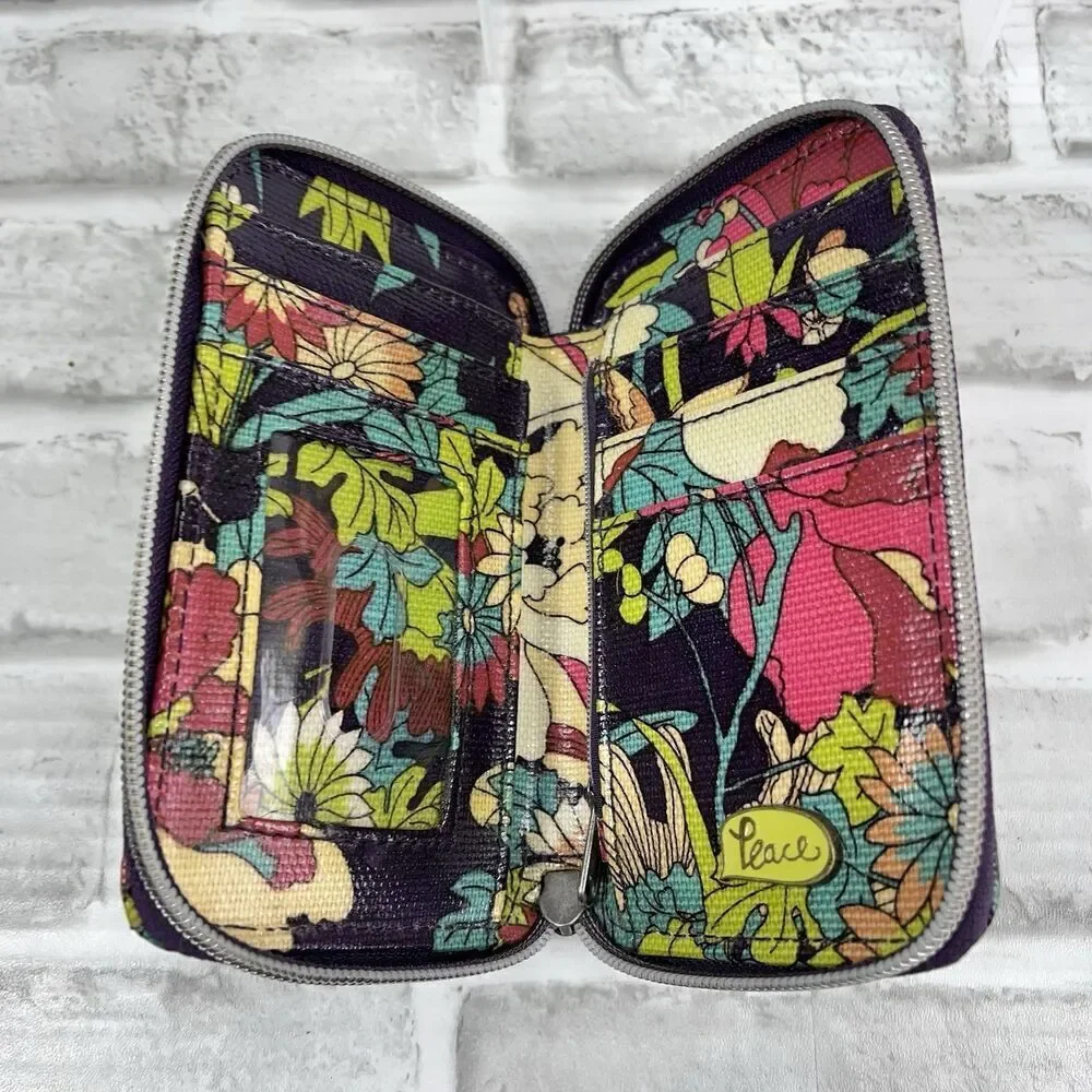 Sakroots Artist Circle Colorful Peace Flower Power Wallet Smartphone Bag